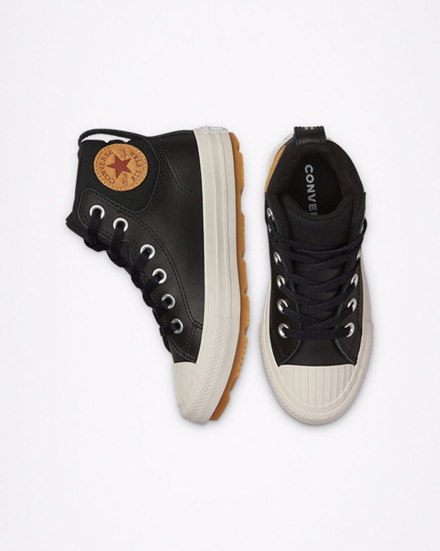 Chlapecké Boty Vysoké Converse Læder Chuck Taylor All Star Berkshire Boot Color Černé | CZ CHXQ87